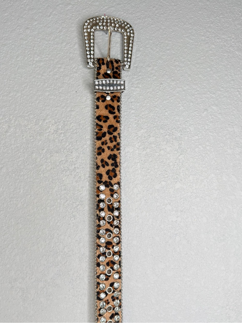 Leopard Print Rhinestone Western Belt - Bling Accent cowgirl - Picture 6 of 8